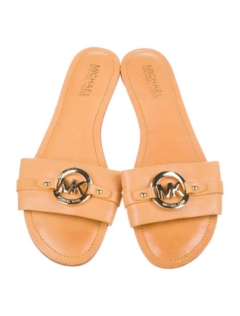 michael kors leather slides